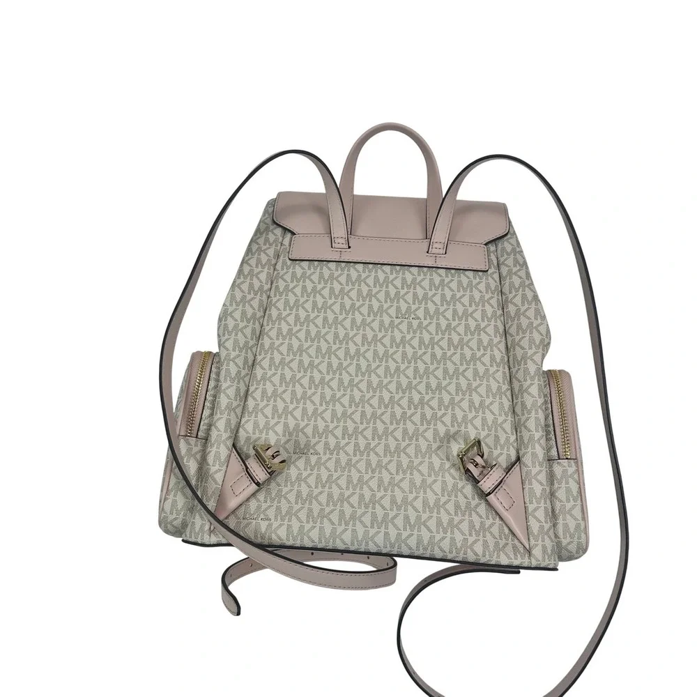 Michael Kors Jet Set Large Logo‎ Backpack Powder Blush/ Vanilla - New